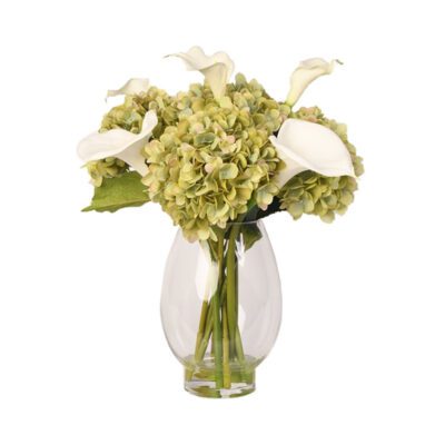 Hydrangeas & Calla Lilies in Socle Vase - 217032