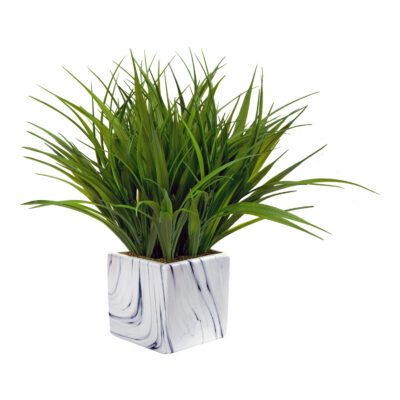 Faux Grass in Small Square Cora Vase - 217078