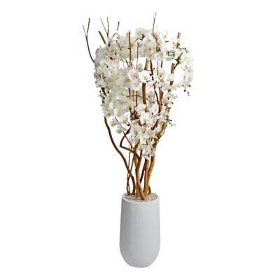 White Orchid Tree in Medium Quinn Planter - 324309