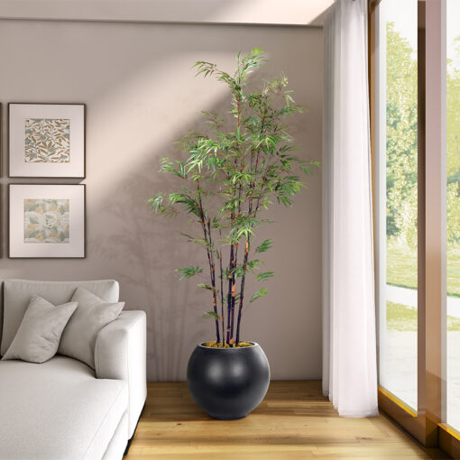Black Bamboo Tree in Porter Planter 8' - 340-3106 - Image 2