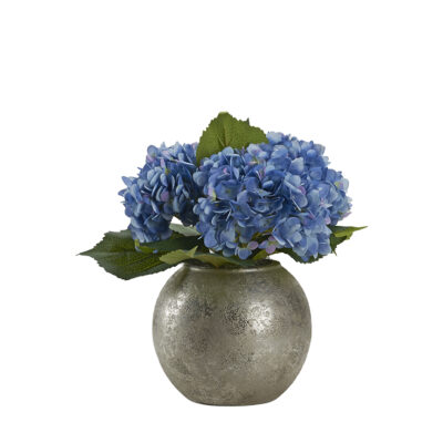 Blue Hydrangeas in Silver Bowl - 154176