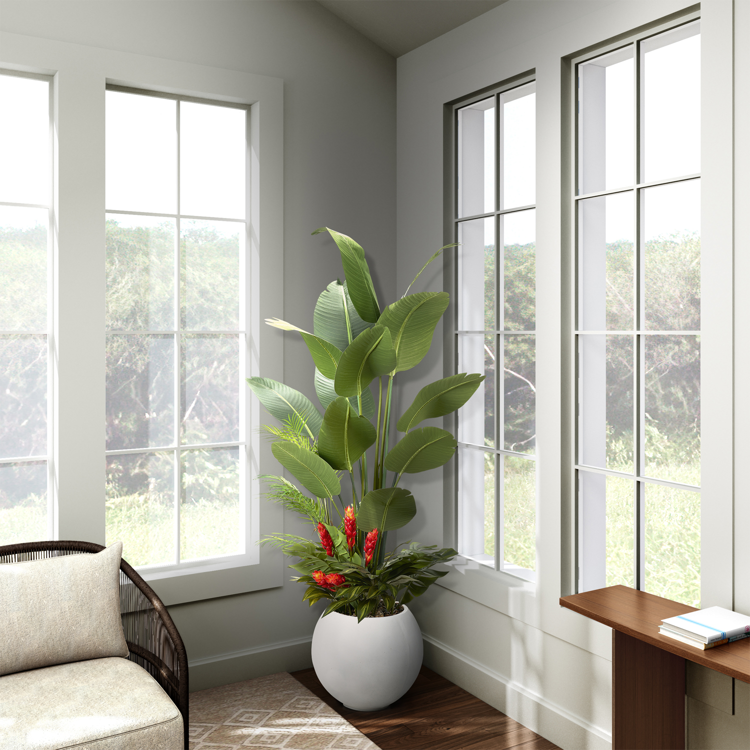 Traveler Palm with Under Planting in Porter Planter 7' - 324904 - Image 2