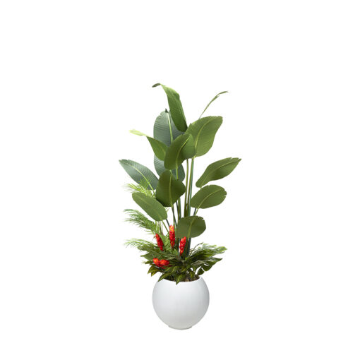 Traveler Palm with Under Planting in Porter Planter 7' - 324904