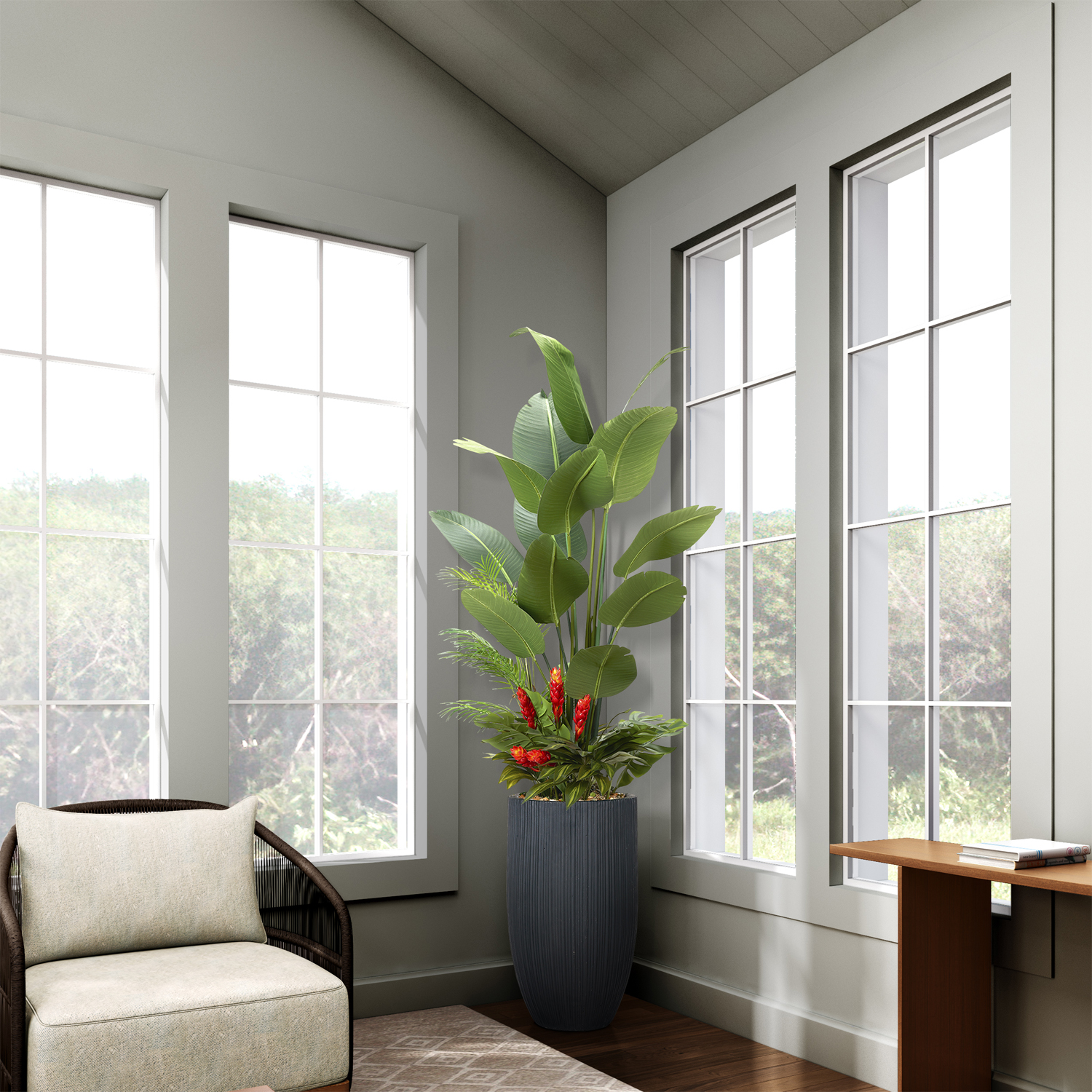 Traveler Palm with Under Planting in Nell Planter 8' - 324910 - Image 2