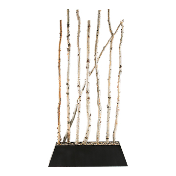 Birch Pole Screen in Black Prism Planter - 111539-1362