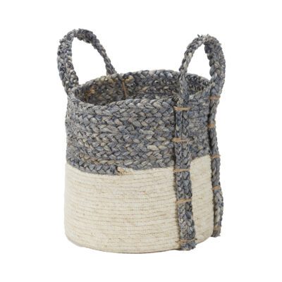 Blue/Tan Basket with Handles