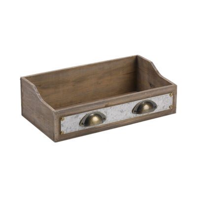 Wooden Tray with Metal Face Plate