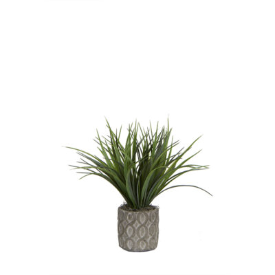 Faux Grass in Round Planter - 7255024