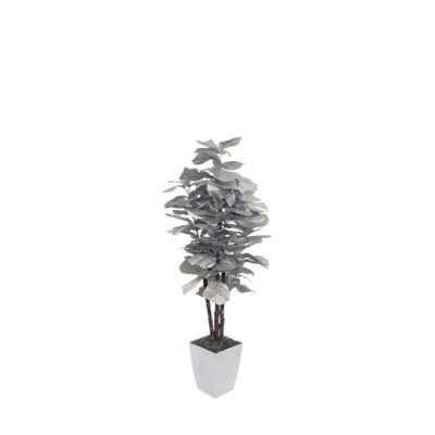 Lighted Silver Fiddle Leaf 5.5' - 7257018