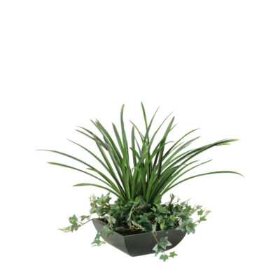 Green Areca Grass and Ivy in Keel Planter - 149004