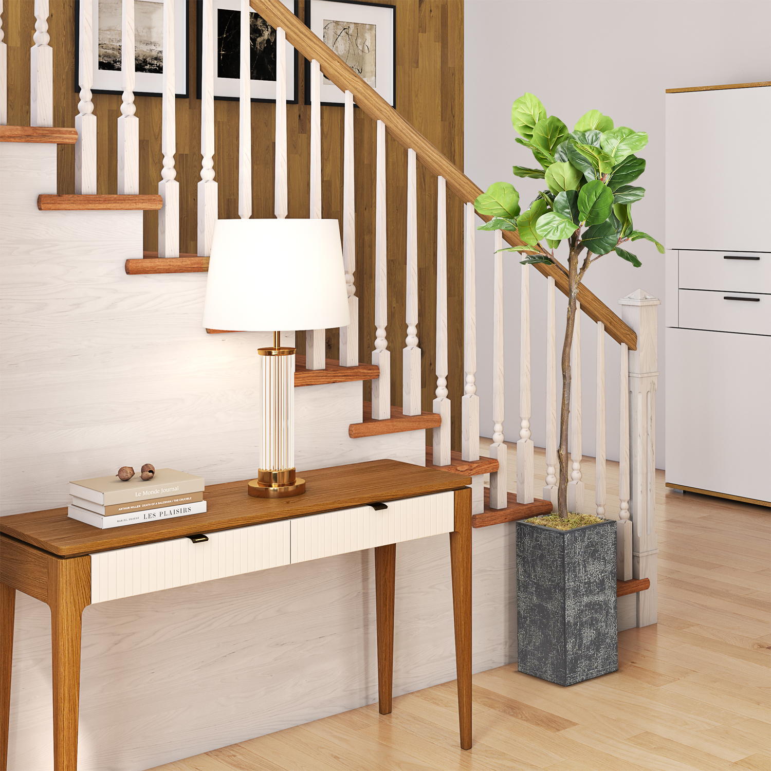 Fiddle Leaf Fig Tree in Everette Planter 6.5' - 321872 - Image 2