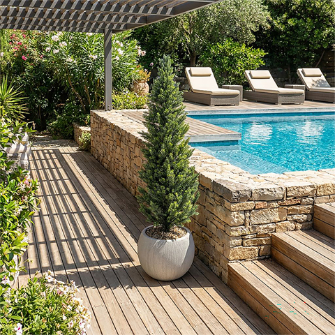 Cedar in Cement Finish Orbis Planter - 230-3144 - Image 2
