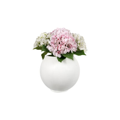 Real Touch Hydrangeas in Porter Planter - Pink/Pale Green - 260020