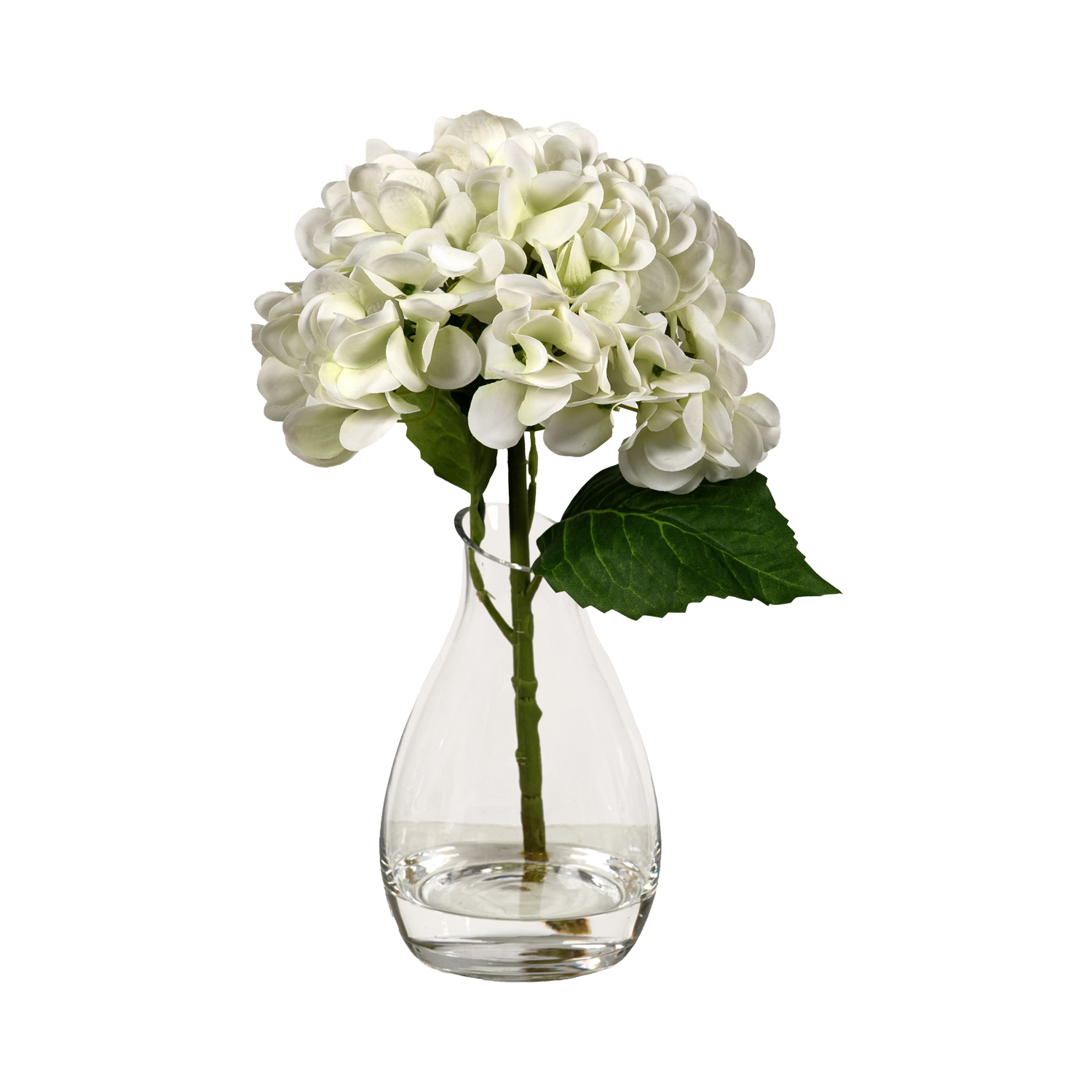 Real Touch Hydrangeas in Teardrop Vase
