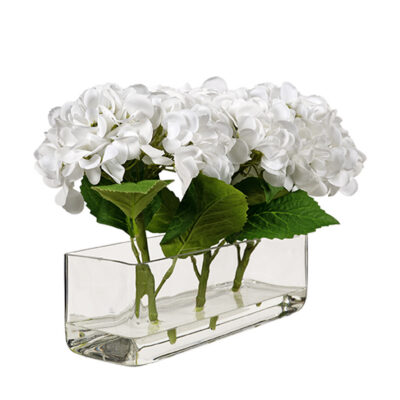 Real Touch Hydrangeas in Aquaria Vase