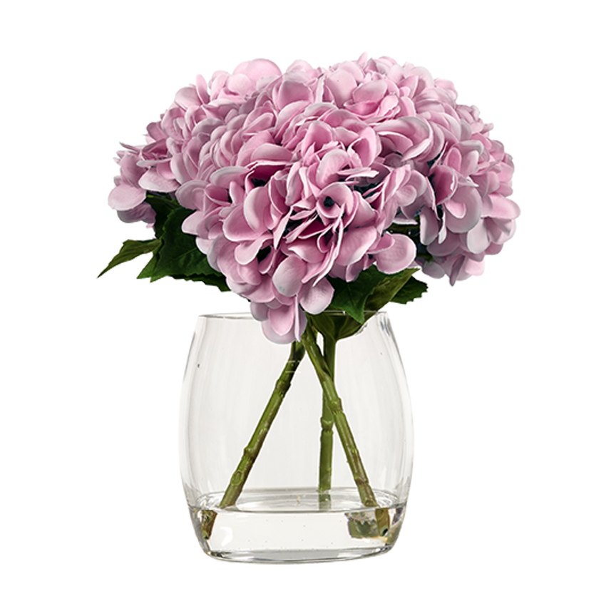 Real Touch Hydrangeas in Tumbler Vase