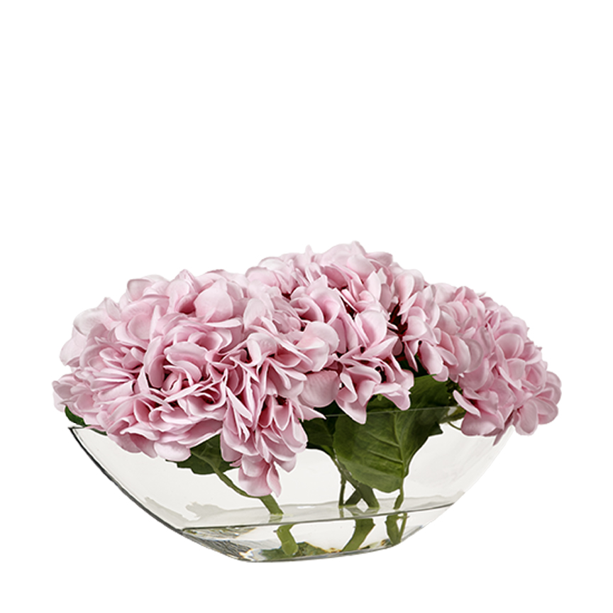 Real Touch Hydrangeas in Wedge Vase - Image 2