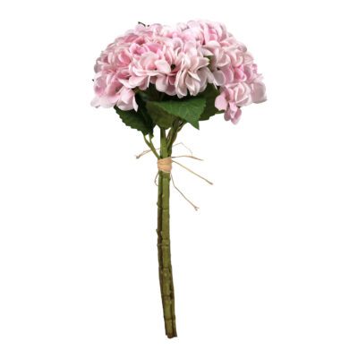 Real Touch Hydrangeas with Raffia Ribbon - Set of 3