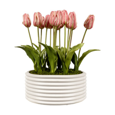 Real Touch Tulips in Armonica Bowl