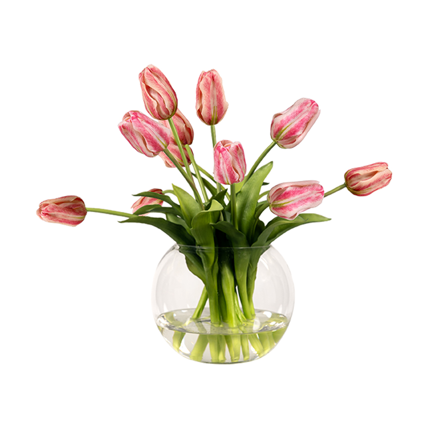 Real Touch Tulips in Aqua Orb - Image 2