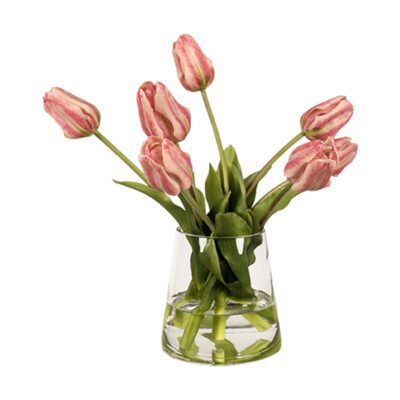 Real Touch Tulips in Taper Vase