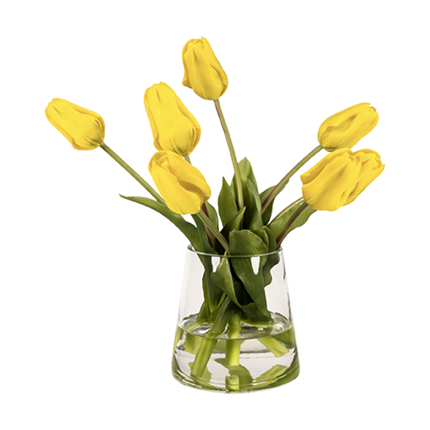 Real Touch Tulips in Taper Vase - Image 2