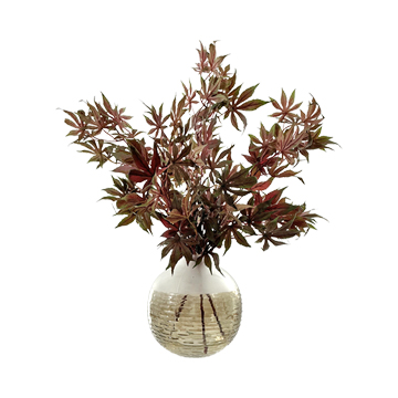 Maple Leaf Branches in Smoked Bubble Bowl - 7264025