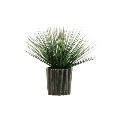 Green/Brown Onion Grass in Ripple Planter - Small - 151007