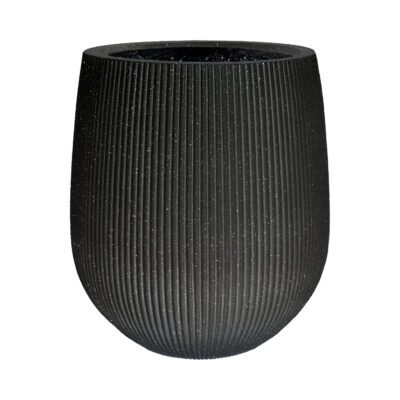 Urban Ribbed Black Planter