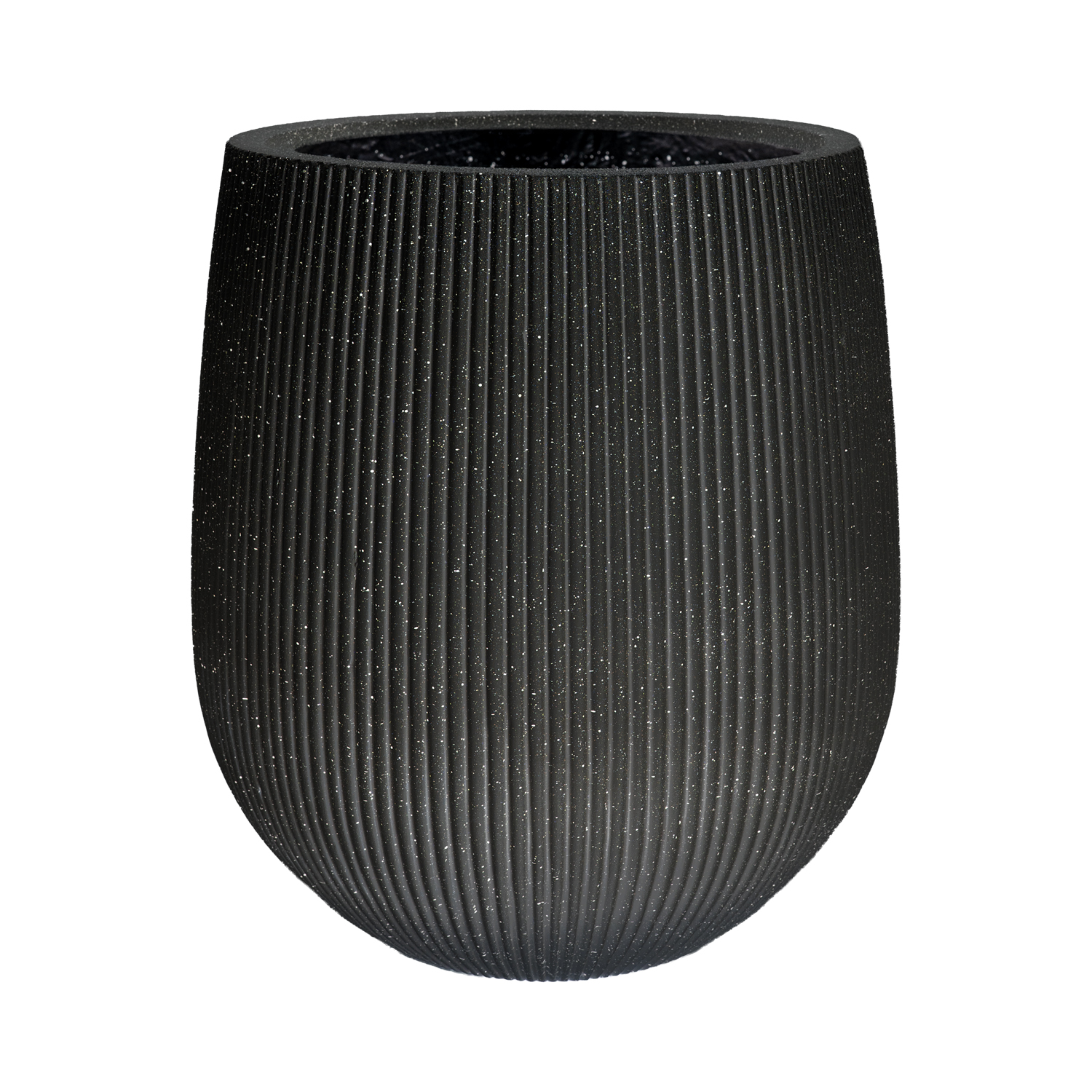 Urban Ribbed Black Planter
