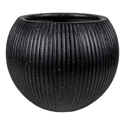 Harmony Black Ribbed Planter