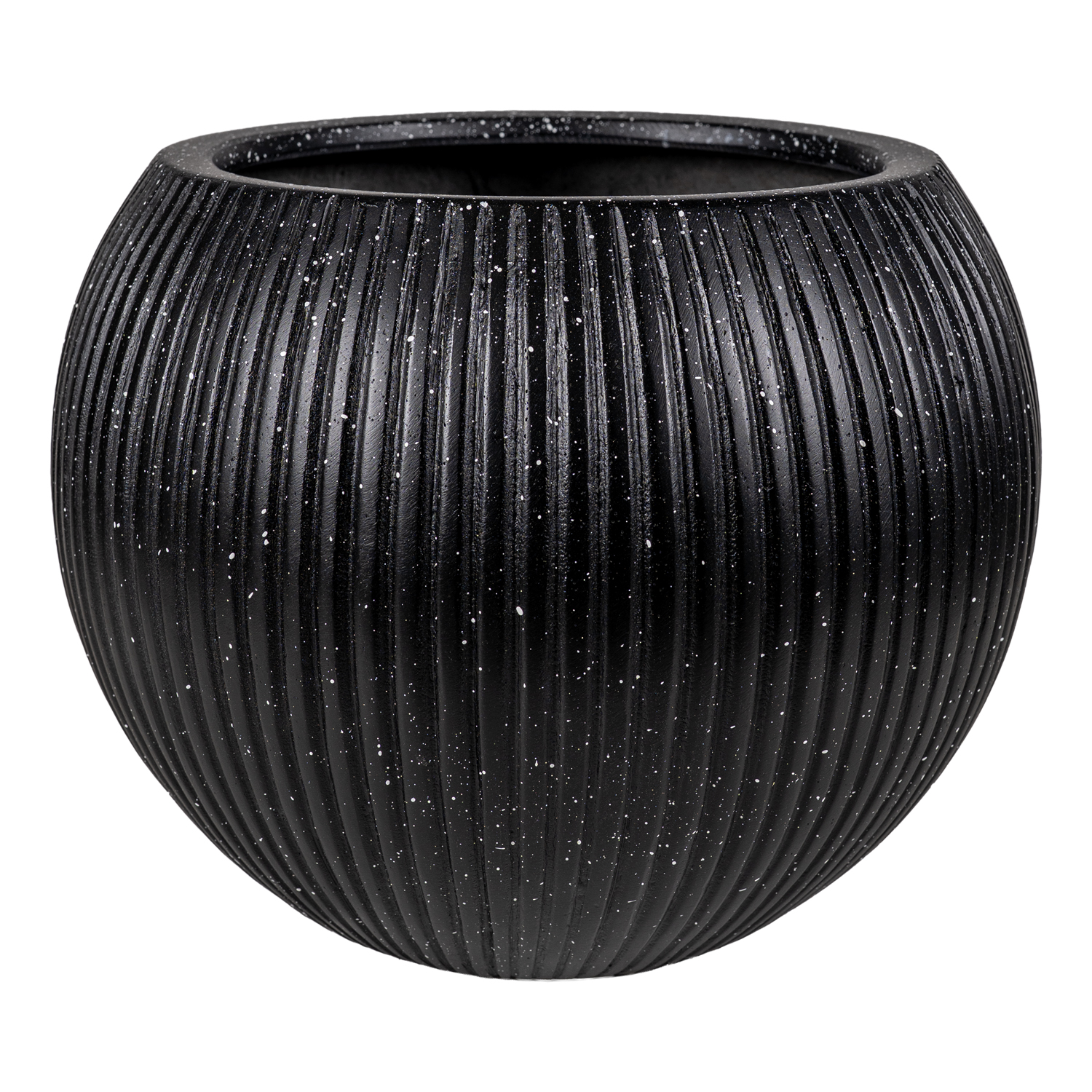 Harmony Black Ribbed Planter